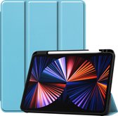 Hoes Geschikt voor iPad Pro 2021 (11 inch) Hoes Luxe Hoesje Case Met Uitsparing Geschikt voor Apple Pencil - Hoesje Geschikt voor iPad Pro 11 inch (2021) Hoes Cover - Lichtblauw