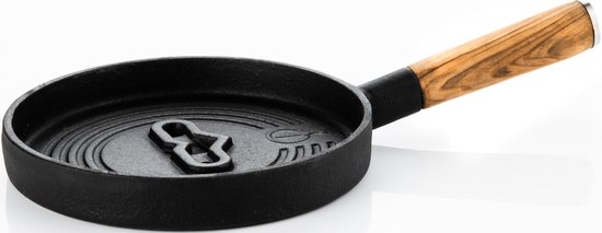Forged Churrasco serveerpannetje Gietijzer - 31,5cm - Olijfhout handgreep