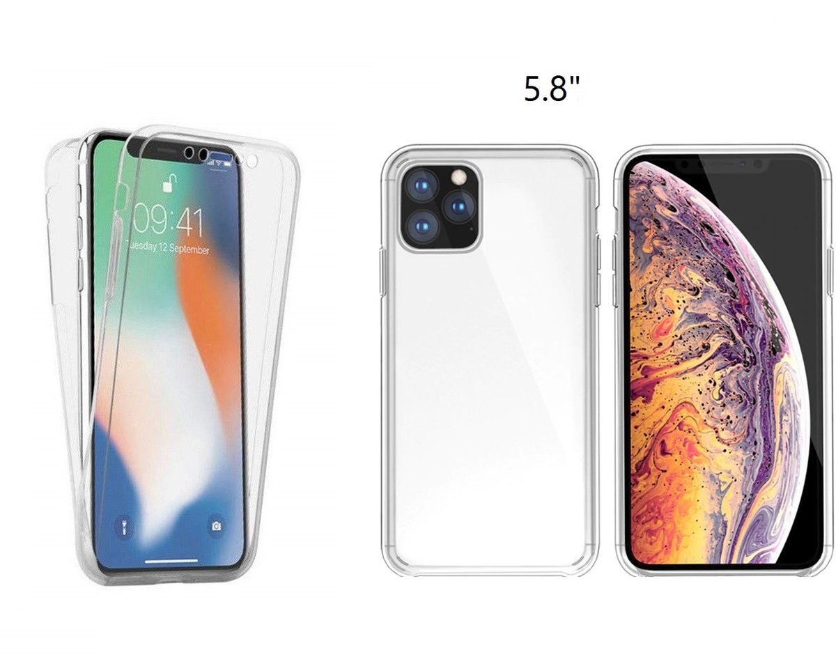Ntech hoesje 360° Hoesje 2 in 1 Case - Geschikt voor iPhone 11 Pro Transparant