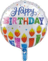 Helium Ballon Happy Birthday Kaarsjes Feest 45cm leeg