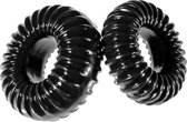 PF Blend Premium Stretch Ribbed Ring Slim 2-pack - Cock Rings -