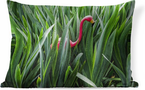 Sierkussens - Kussen - Flamingo tussen bladeren - 60x40 cm - Kussen van katoen