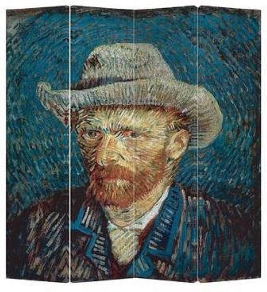 Fine Asianliving Kamerscherm Scheidingswand B160xH180cm 4 Panelen Van Gogh Portret