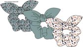 Sarlini Haarelastiek Scrunchies Antique Green met strik | 3 stuks