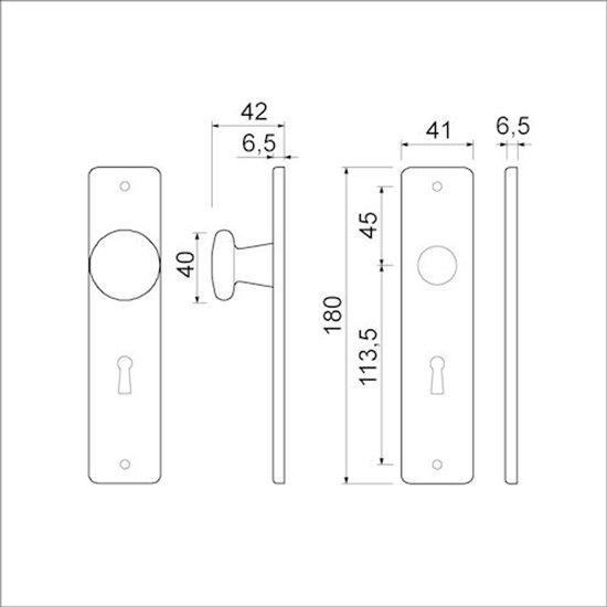 bouclier court 180mm complètement aveugle (1 paire)