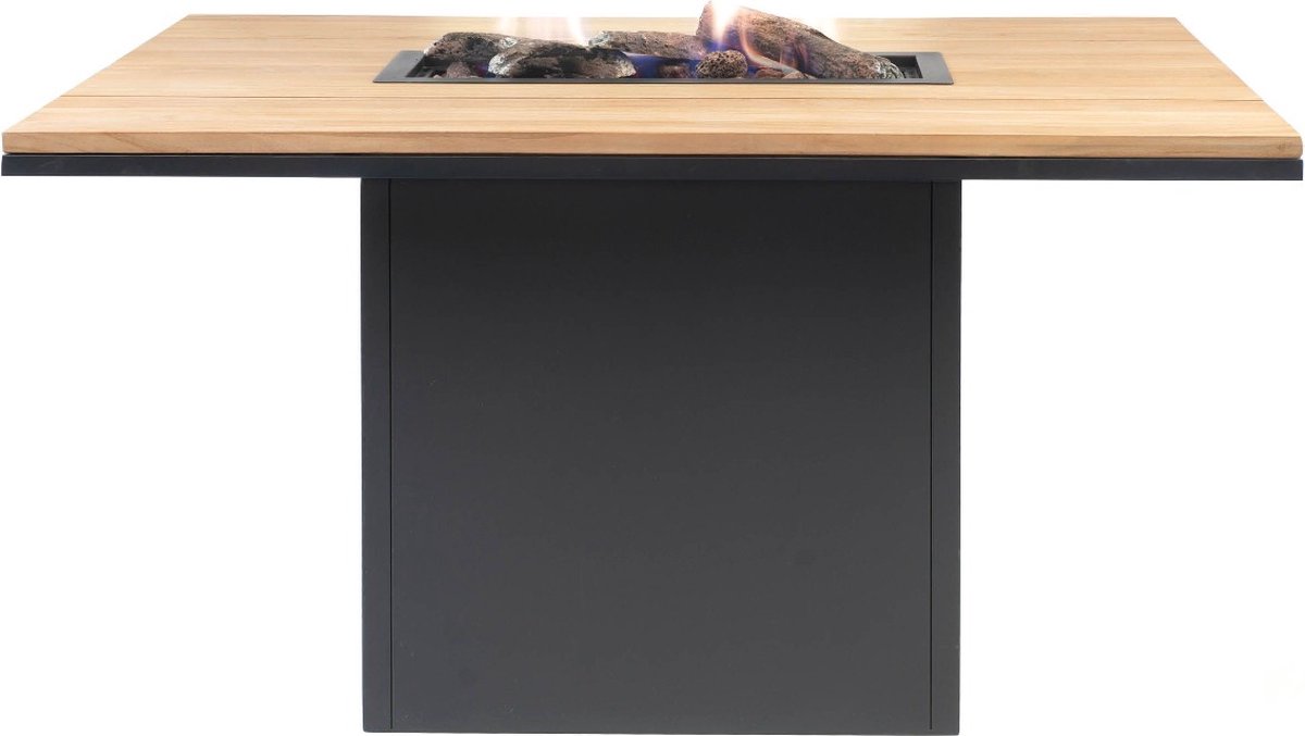 Cosi Cosiloft Relax - Table de feu à hauteur de table - Noir avec teck
