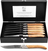 Ensemble de couteaux à steak Laguiole Style de Vie Luxury Line - 6 pièces - eikenhout - Stonewash