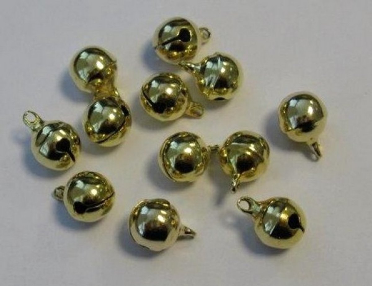 Kattebelletjes goud 10mm 16 stuks in zakje
