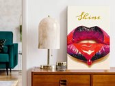 Doe-het-zelf op canvas schilderen - Shiny Lips-40x60