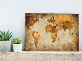 Doe-het-zelf op canvas schilderen - Brown World Map-60x40