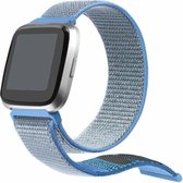 Nylon Smartwatch bandje - Geschikt voor  Fitbit Versa / Versa 2 nylon bandje - blauw - Horlogeband / Polsband / Armband