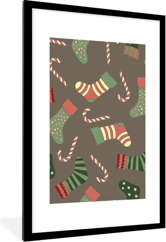 Patron de cannes à sucre et chaussettes de Noël 60x90 cm