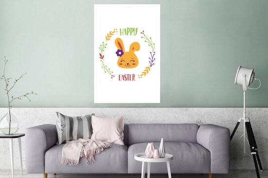 Citation de Pasen Happy Pâques avec le lapin de Pâques 120x180 cm XXL / Groot format!