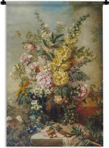 Wandkleed - Wanddoek - Grote vaas met bloemen - Josep Mirabent - Oude meesters - 60x90 cm - Wandtapijt