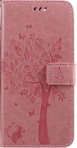 Samsung Galaxy S10 Lite Bookcase - Roze - Bloemen - Portemonnee Hoesje