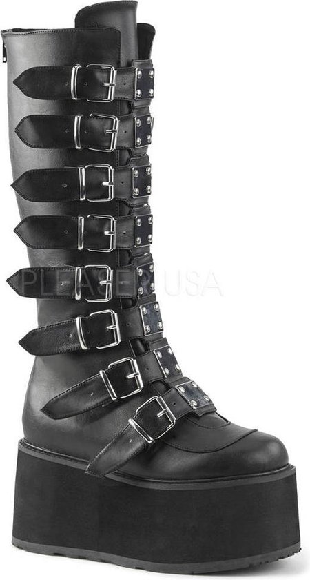 DemoniaCult - DAMNED-318 Plateau Laarzen - US 11 - 41 Shoes - Zwart