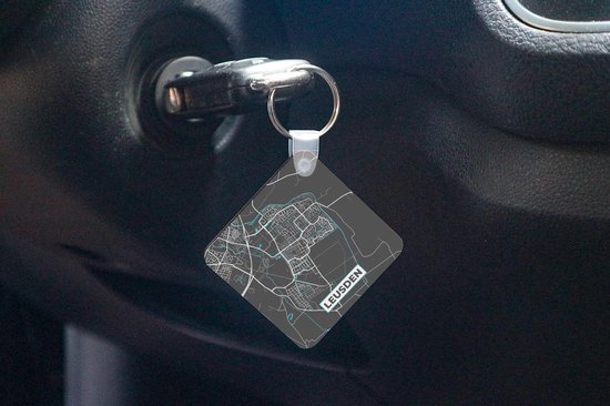 Porte-clés - City Map - Leusden - Grijs - Blauw - Plastique - Carte
