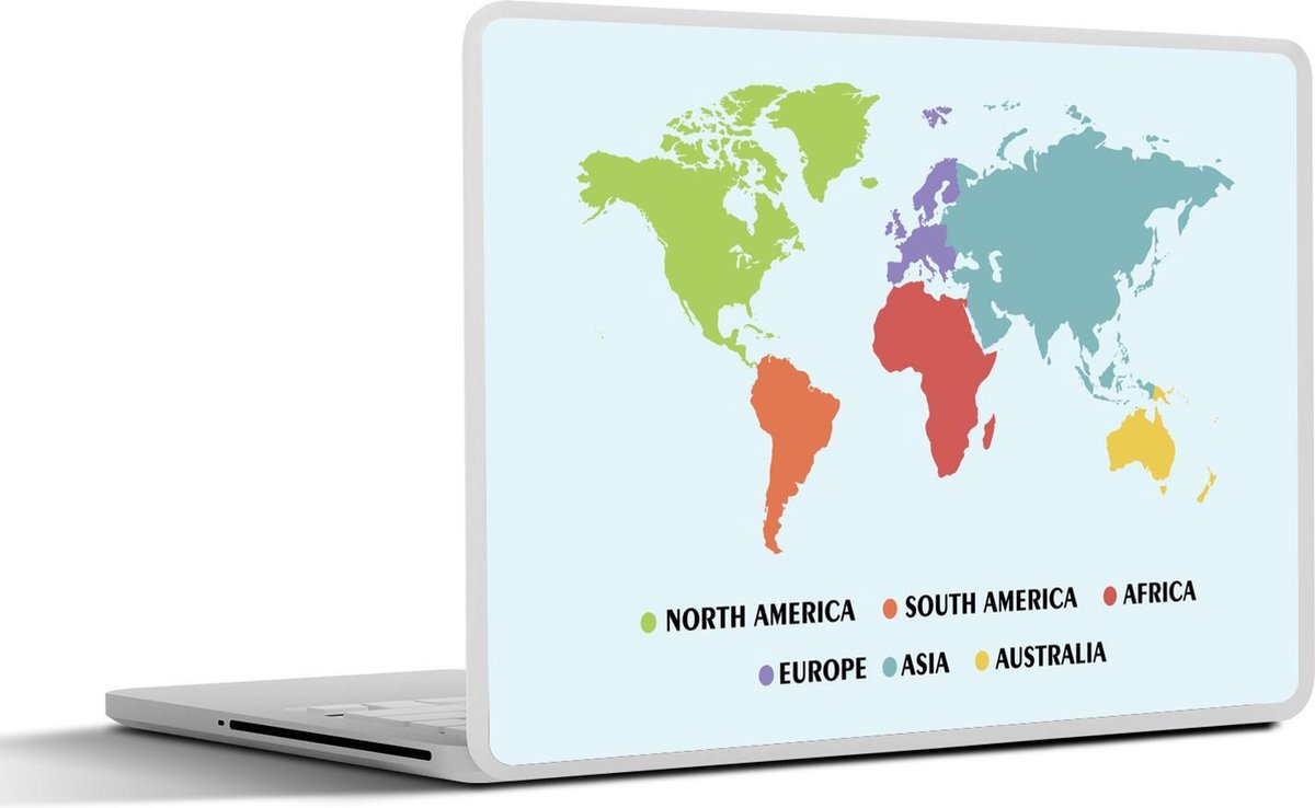 Afbeelding van product SleevesAndCases  Laptop sticker - 10.1 inch - Wereldkaart Kinderen - Trendy - Kleuren