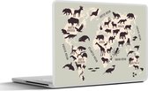 Laptop sticker - 15.6 inch - Wereldkaart - Kinderen - Grijs - 36x27,5cm - Laptopstickers - Laptop skin - Cover