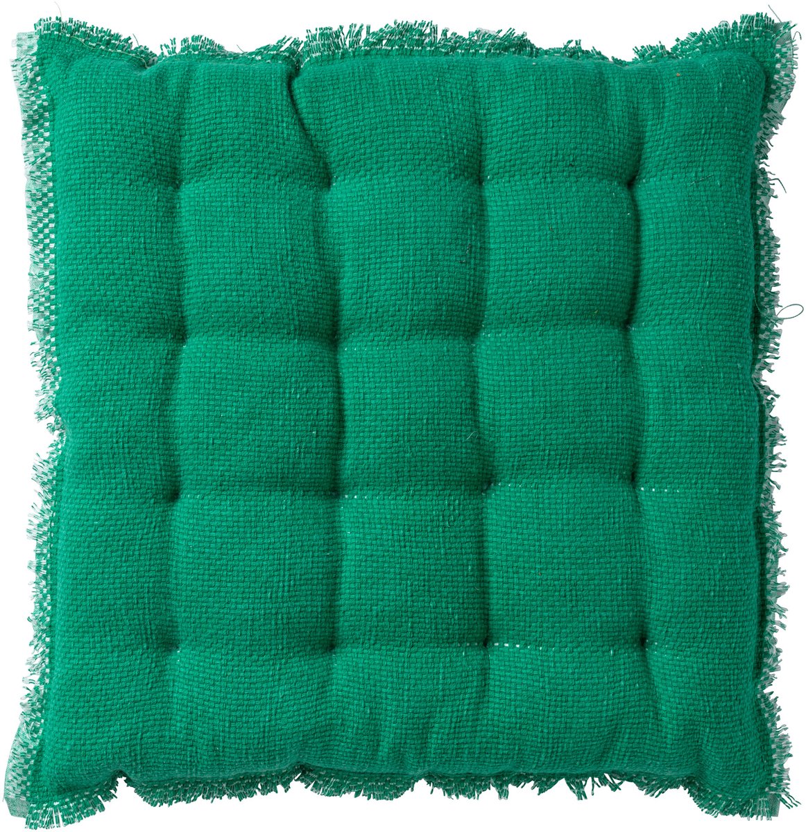 Dutch Decor BURTO - stoelkussen 40x40 cm - gewassen katoen - Emerald - groen - Zitkussen