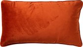 Dutch Decor FINN - Kussenhoes 30x50 cm - velvet - lendekussen - Potters Clay - oranje - met rits - zonder binnenkussen