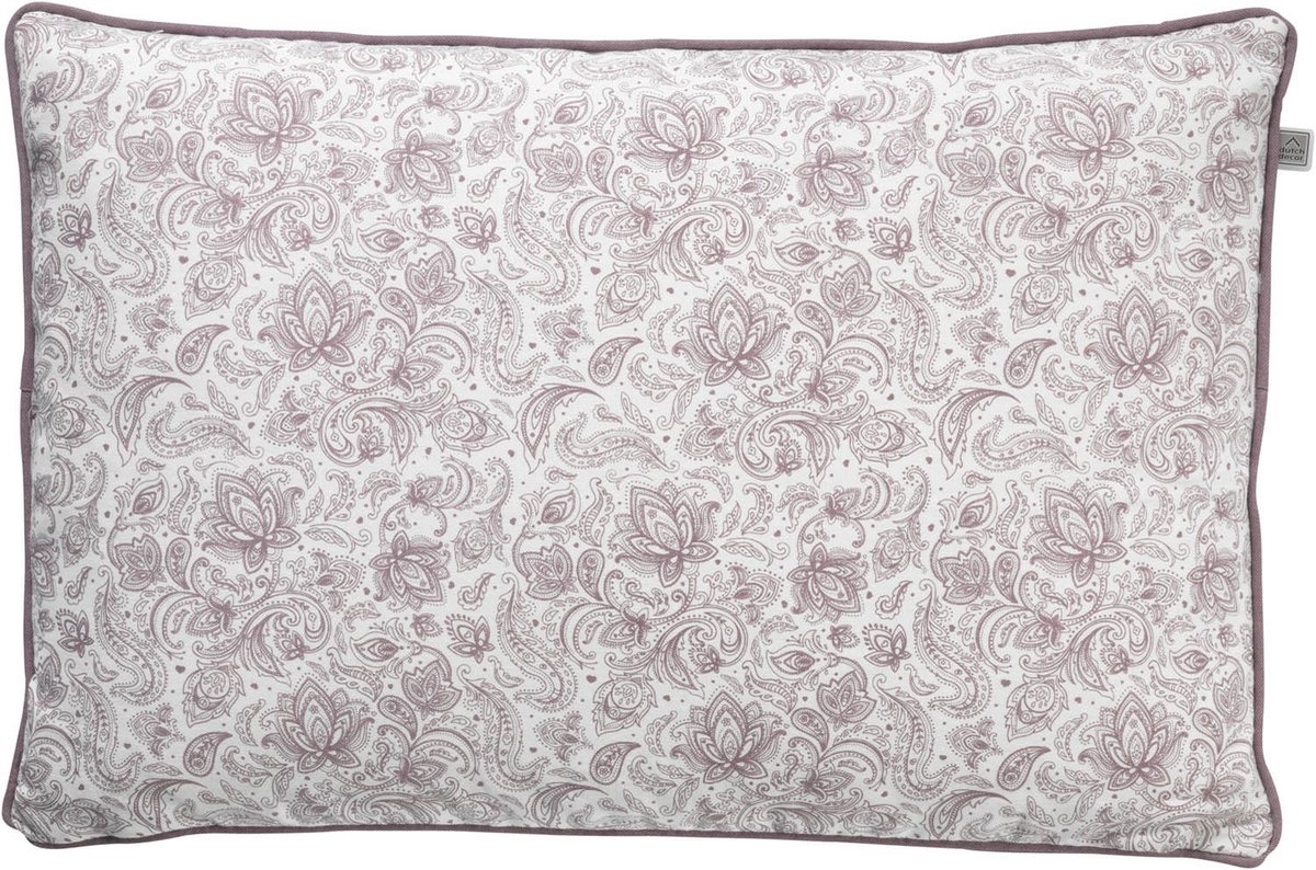 Dutch Decor CESAR - Sierkussen 40x60 cm - aubergine - paars - roze - bloemen - Inclusief binnenkussen
