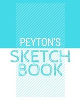 Peyton's Sketchbook: Personalized blue sketchbook with name