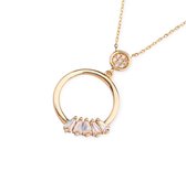 Hemels juwelier- 14 geelgouden ketting met hanger- Dames- Goud- HML768 - Cadeautje- Cirkel- Moederdag aanbieding