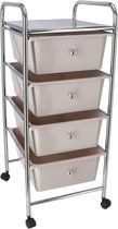 Gerimport Organizer Met Vier Lades 36 X 75 Cm Staal Zilver/grijs