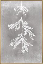 JUNIQE - Poster met kunststof lijst Mistletoe -20x30 /Grijs & Wit