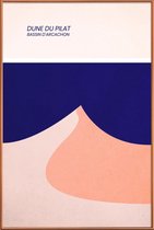 JUNIQE - Poster met kunststof lijst Dune du Pilat -13x18 /Blauw & Roze