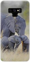 - ADEL Siliconen Back Cover Softcase Hoesje Geschikt voor Samsung Galaxy Note 9 - Olifant Familie