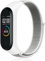 Nylon Smartwatch bandje - Geschikt voor  Xiaomi Mi Band 3 / 4 nylon bandje - zeeschelp - Strap-it Horlogeband / Polsband / Armband