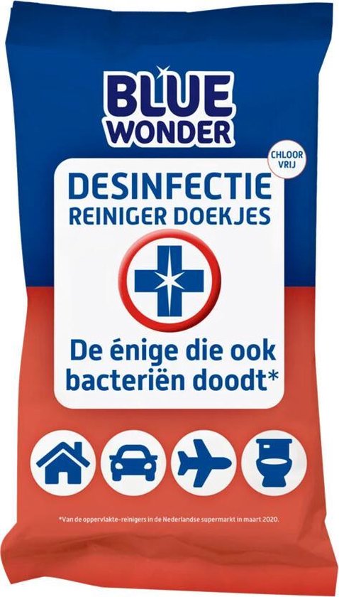 Blue Wonder Desinfectie Reiniger Doekjes - 12 x 20 stuks