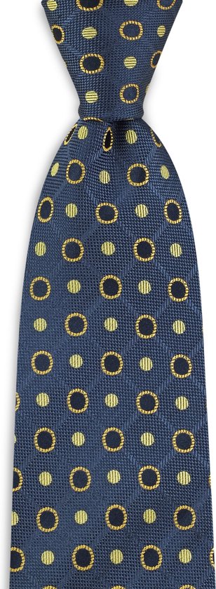 We Love Ties Cravate Roundabout, pure soie tissée, bleu / jaune