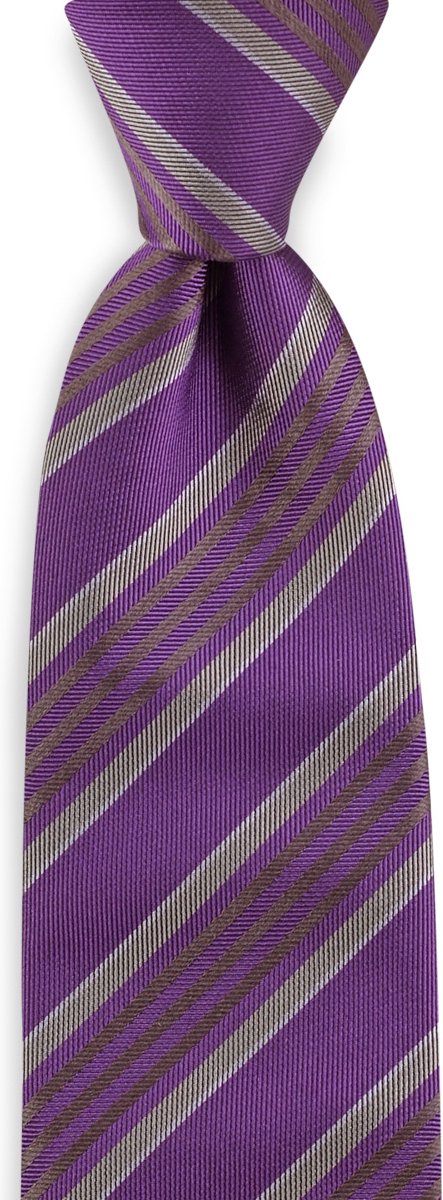 We Love Ties - Stropdassen - Stropdas Walk The Line - paars / grijs