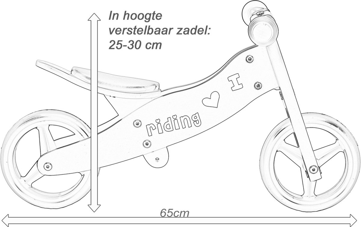 2Cycle 2 in 1 Loopfiets/Driewieler - Hout - Jongens en Meisjes - 1 Jaar - Speelgoed - Roze — afbeelding 4