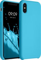 kwmobile telefoonhoesje voor Apple iPhone X - Hoesje met siliconen coating - Smartphone case in zeeblauw