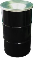 BinBin prullenbak 120 liter zwart met vlamvertragend deksel - Olievatprullenbak