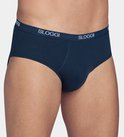 Navy Sloggi slip met logo tailleband.