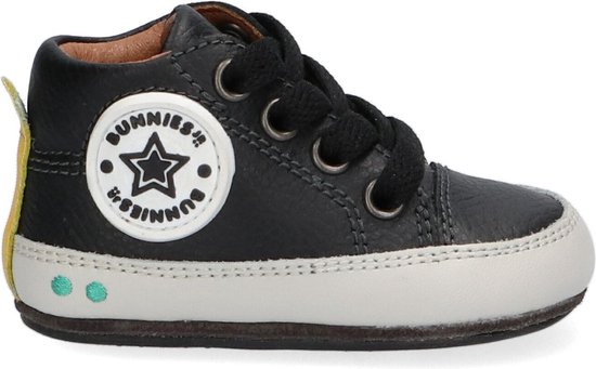 Bunnies JR Zukke Soft Garçons Low Chaussures pour femmes - Zwart - Cuir - Geen Fermeture