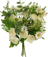 Gerimport Kunstbloemen 35 Cm Wit/groen/geel