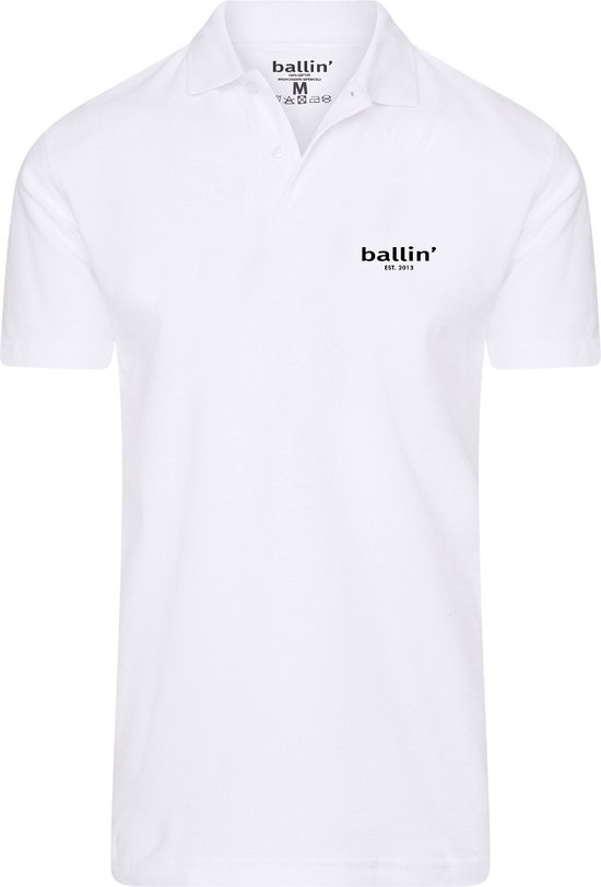 Ballin Est. 2013 - Heren Polo SS Basic Polo - Wit - Maat S