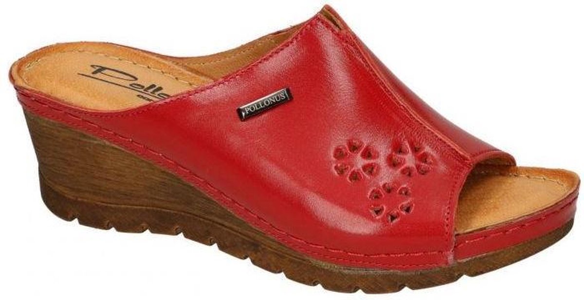 Pollonus Comfort Shoes -Dames - rood - slippers & muiltjes - maat 37