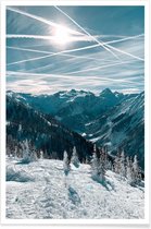 JUNIQE - Poster Austrian Alps in Winter -20x30 /Blauw & Wit
