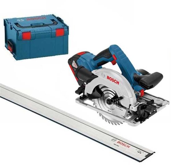 Bosch Professional GKS 18V-57 G Accu cirkelzaag - Met 2 accu's, geleiderail en L-BOXX