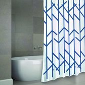 POLYESTER DOUCHEGORDIJN 180x200 - BLUE / WHITE