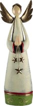 Clayre & Eef Decoratie Beeld Engel 29*21*87 cm Groen Ijzer Decoratief Figuur Decoratieve Accessoires