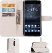 Nokia 6 Hoesje Wallet Case Wit