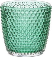 Theelichthouder Glas Spray - Waxinelichthouder - Bubbles Groen - ø9cm